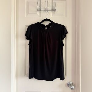 Calvin Klein Black Ruffle Sleeve Blouse